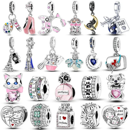 Hot Sale 925 Sterling Silver Charms Beads for Women - Perfect Fit for Pandora Bracelets, Fashionable Jewelry Pendant